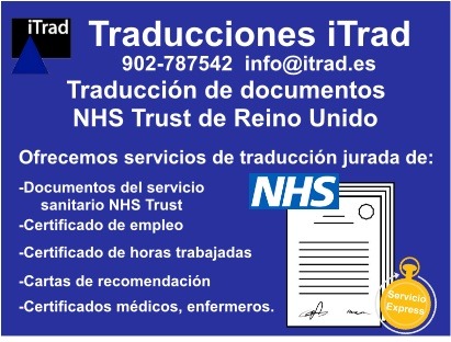 TRADUCCIONES JURADAS DE DOCUMENTOS EMITIDOS POR EL NHS TRUST
